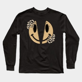 Smile and Skull, Smiling Skull, Smiling Skeleton Long Sleeve T-Shirt